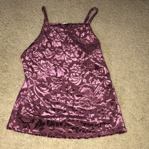 Garage purple velvet crop top